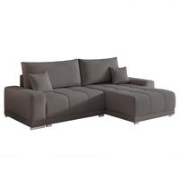 ECKSOFA TARA mit Schlaffunktion und Bettkasten Dunkelgrau - Chromfarben/Dunkelgrau, Kunststoff/Textil (261/178cm) - Idohome