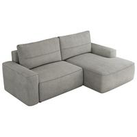 ECKSOFA BELLUNO L Hellgrau Strukture - Rechts - Hellgrau/Schwarz, Textil (233/144cm) - MKS