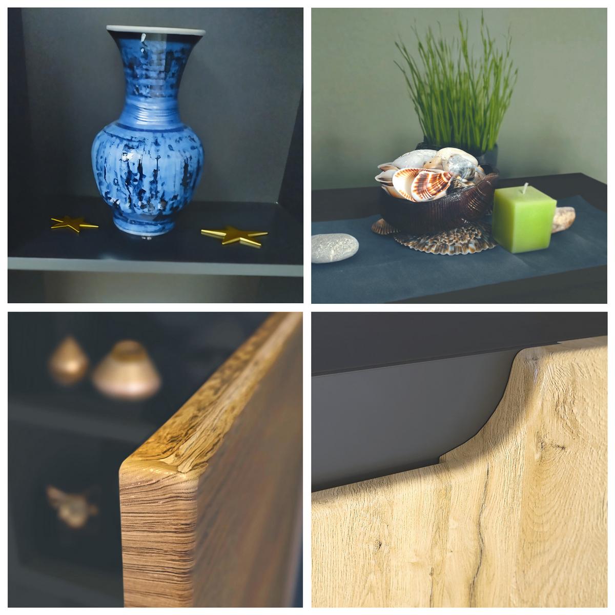 KOMMODE Sylt Beton Oxid Optik - Hellgrau, Holzwerkstoff (92.5/83.5/35cm) - Vladon