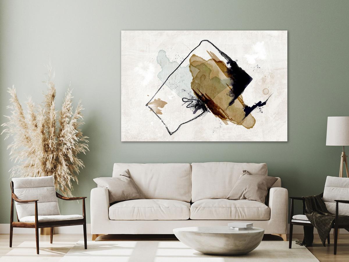 KUNSTDRUCK Grau 60/40 cm - Schwarz/Grau, Textil (60/40cm) - KUNSTLOFT