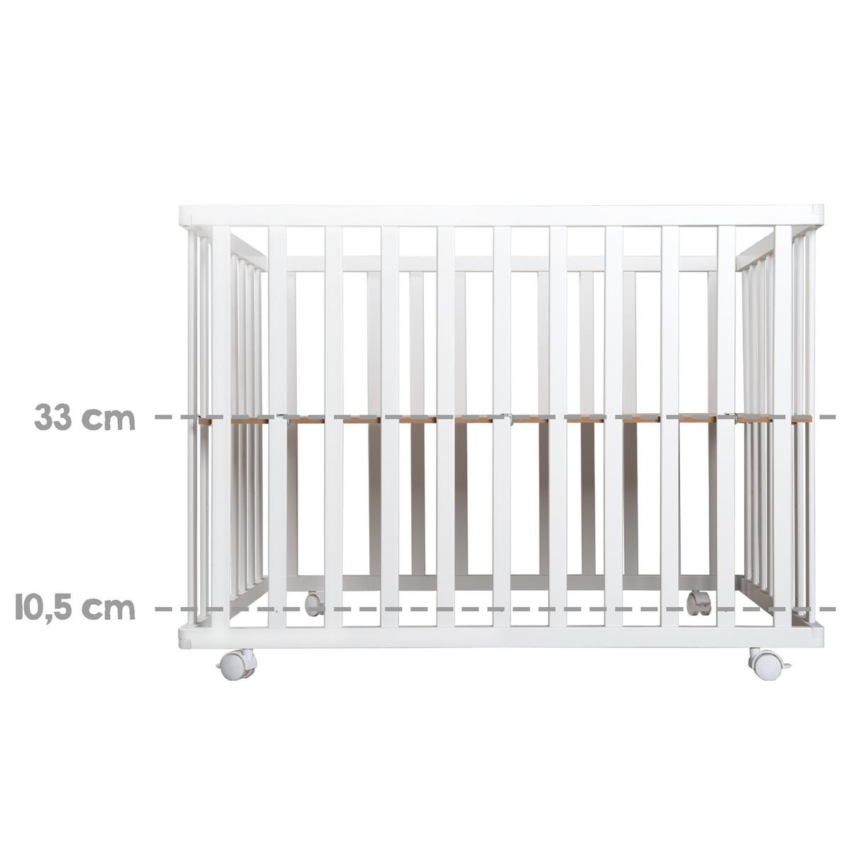LAUFGITTER KLAPPBAR Little Stars - Weiß/Grau, Holzwerkstoff (74/72.5/100cm) - Roba