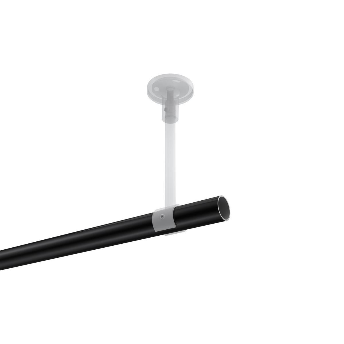 GARDINENSTANGE Sonette Luino 160 cm, 1-läufig, 20 mm Ø Schwarz - Schwarz, Metall (160cm) - INTERDECO