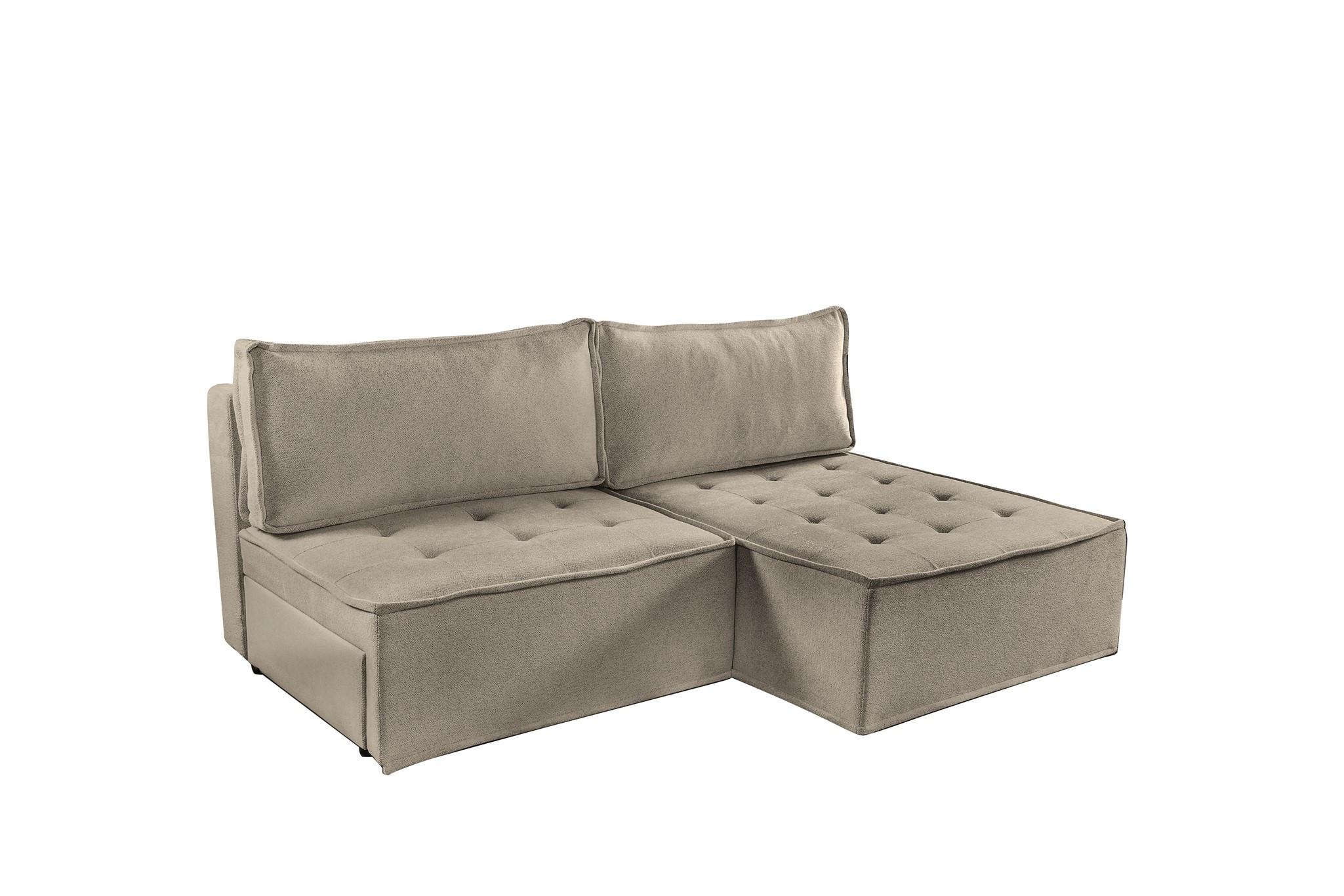 ECKSOFA Schlafsofa Amalia In Raven - Taupe, Holzwerkstoff/Textil (200/140cm) - Fun Möbel