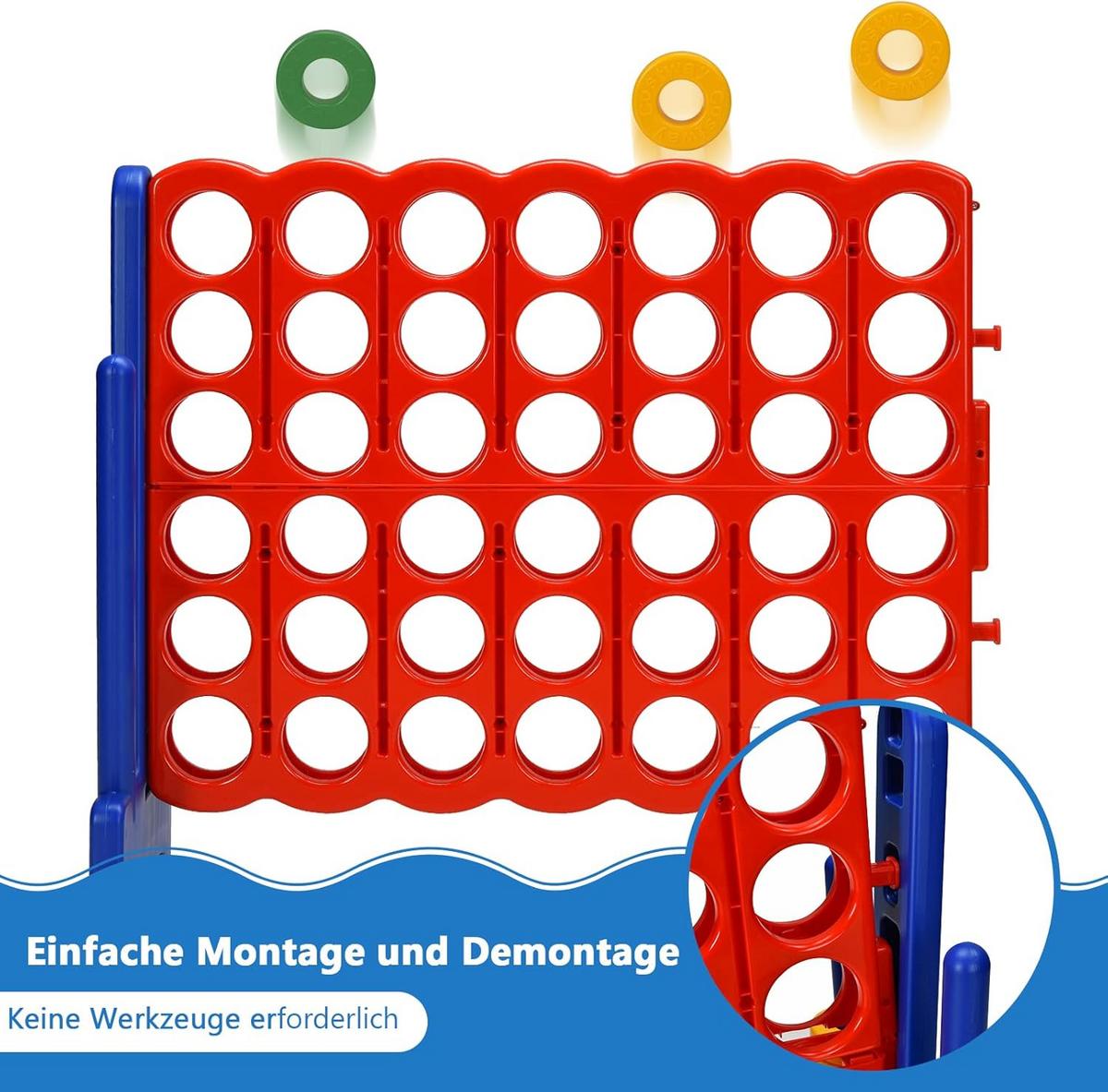 SPIELSET 4 in 1 Riesiges 4 Gewinnt Multicolor - Multicolor, Kunststoff (84/33cm) - COSTWAY