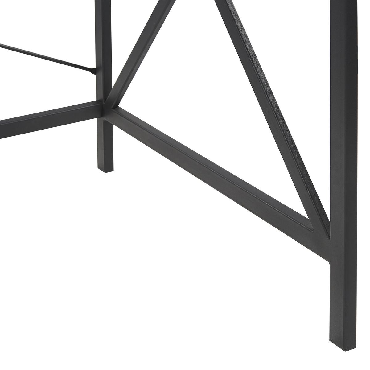 SCHREIBTISCH dunkler Holzfarbton 115/60/76 cm Futon - Dunkelgrau, Holzwerkstoff (60/115/76cm) - Beliani