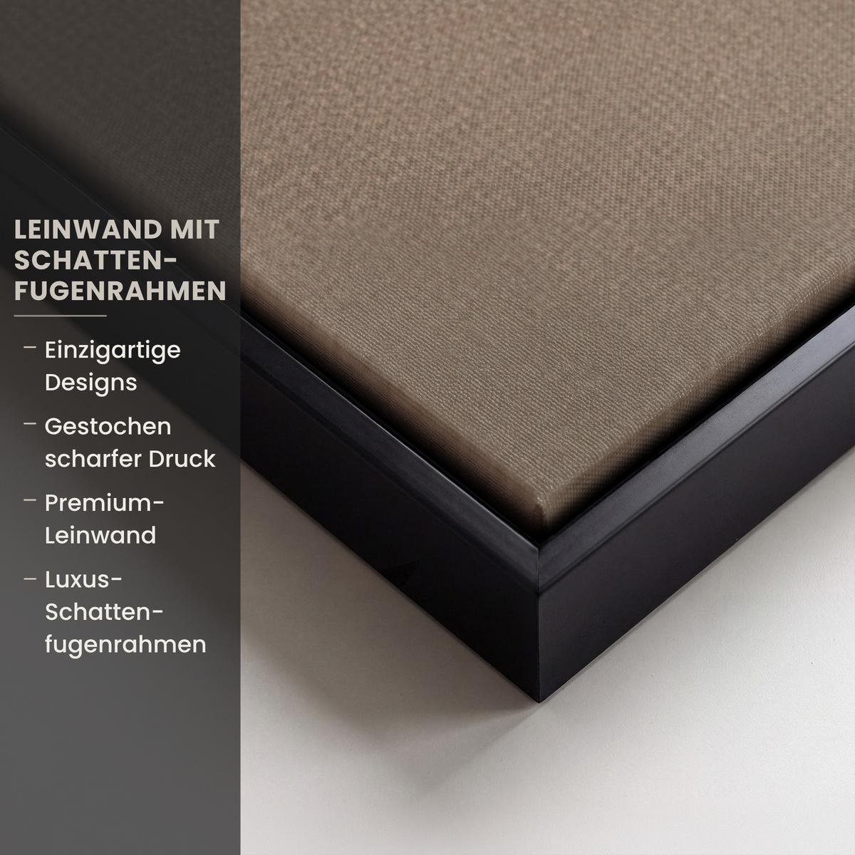 LEINWAND Bilder mit Rahmen - Farbe - Braun - Japandi - 90x90 - Kupferfarben, Textil (90/90cm) - MuchoWow