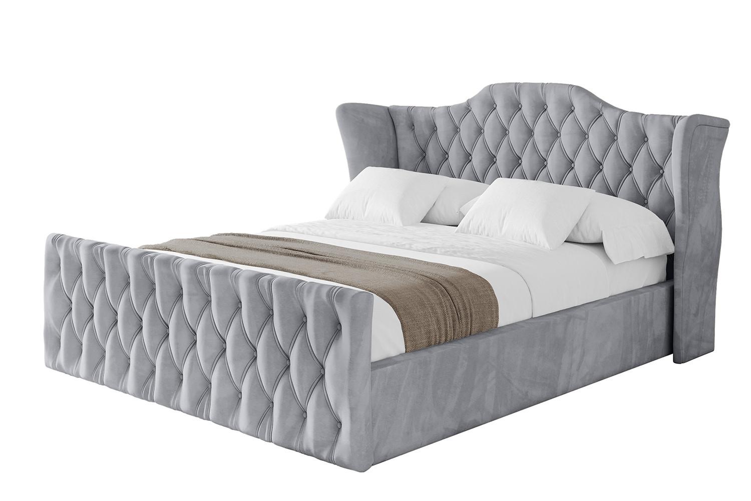 POLSTERBETT mit Bettkasten, Fußteil und Lattenrost, Boxbett ohne Matratze - ZORAN-Z 120x200 Hellgrau - Hellgrau, Holzwerkstoff/Textil (120/200cm) - ALTDECOR