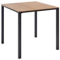 GARTENTISCH 80/80 cm Metall Schwarz Levanto - Schwarz/Braun, Metall (80/80/75cm) - Beliani