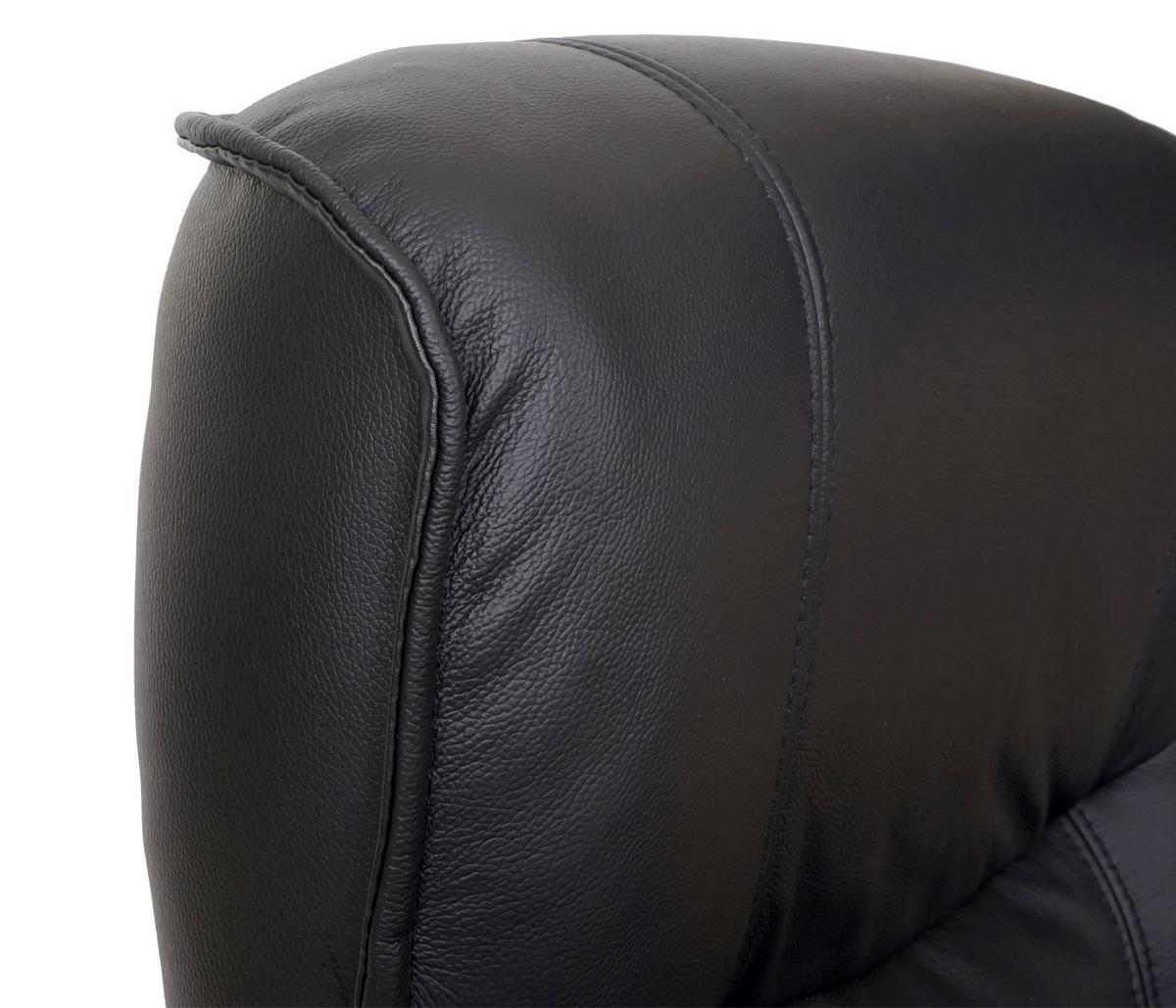 RELAXSESSEL Schwarz - Schwarz, Leder (86/105/82cm) - MCA