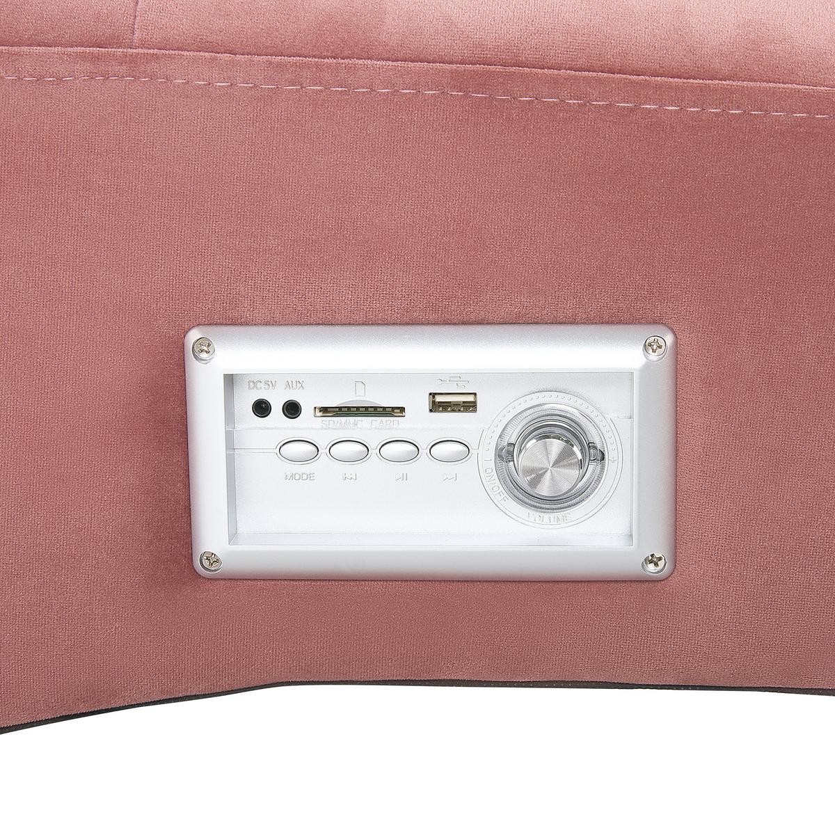 CHAISELONGUE Samtstoff Rosa Simorre - Rosa, Textil (157/82/66cm) - Beliani