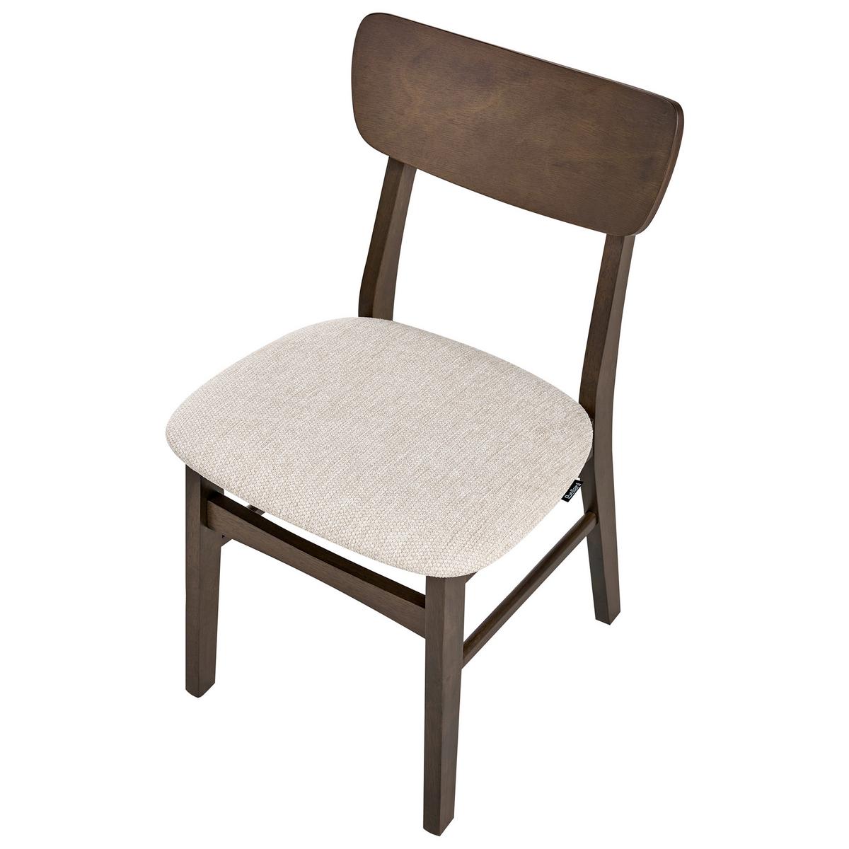 ESSZIMMERSTUHL 2er-Set Holz Dunkelbraun/Beige Anoka - Beige, Holz (45/80/50cm) - Beliani