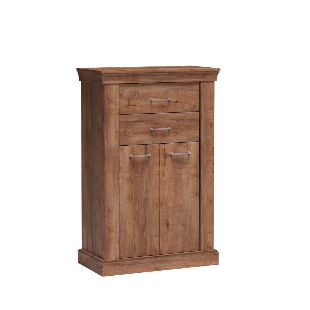 KOMMODE DESIO 82/127/42cm mit 2 Schubladen 2 Türen Braun - Braun, Holzwerkstoff (82/127/42cm) - MASSENO