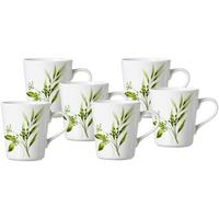 KAFFEEBECHER Evora weiß-grün 300 ml 6er Set - Weiß/Grün, Keramik (0.3L) - Ritzenhoff Breker