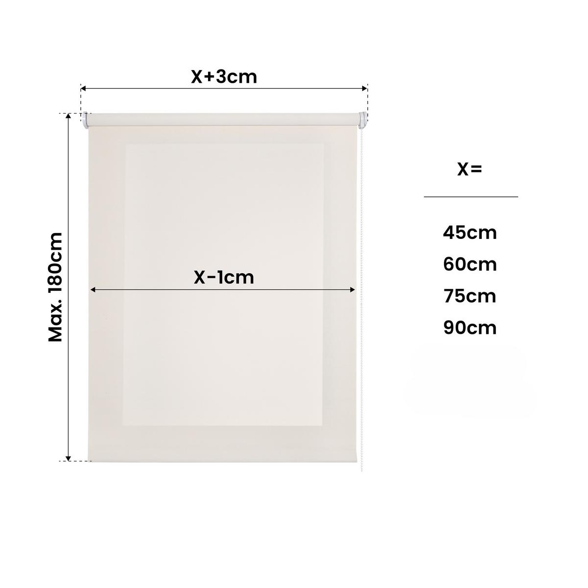 SCREEN-ROLLO without drilling 60X180 - Ecru, Kunststoff (60/180cm) - STORESDECO