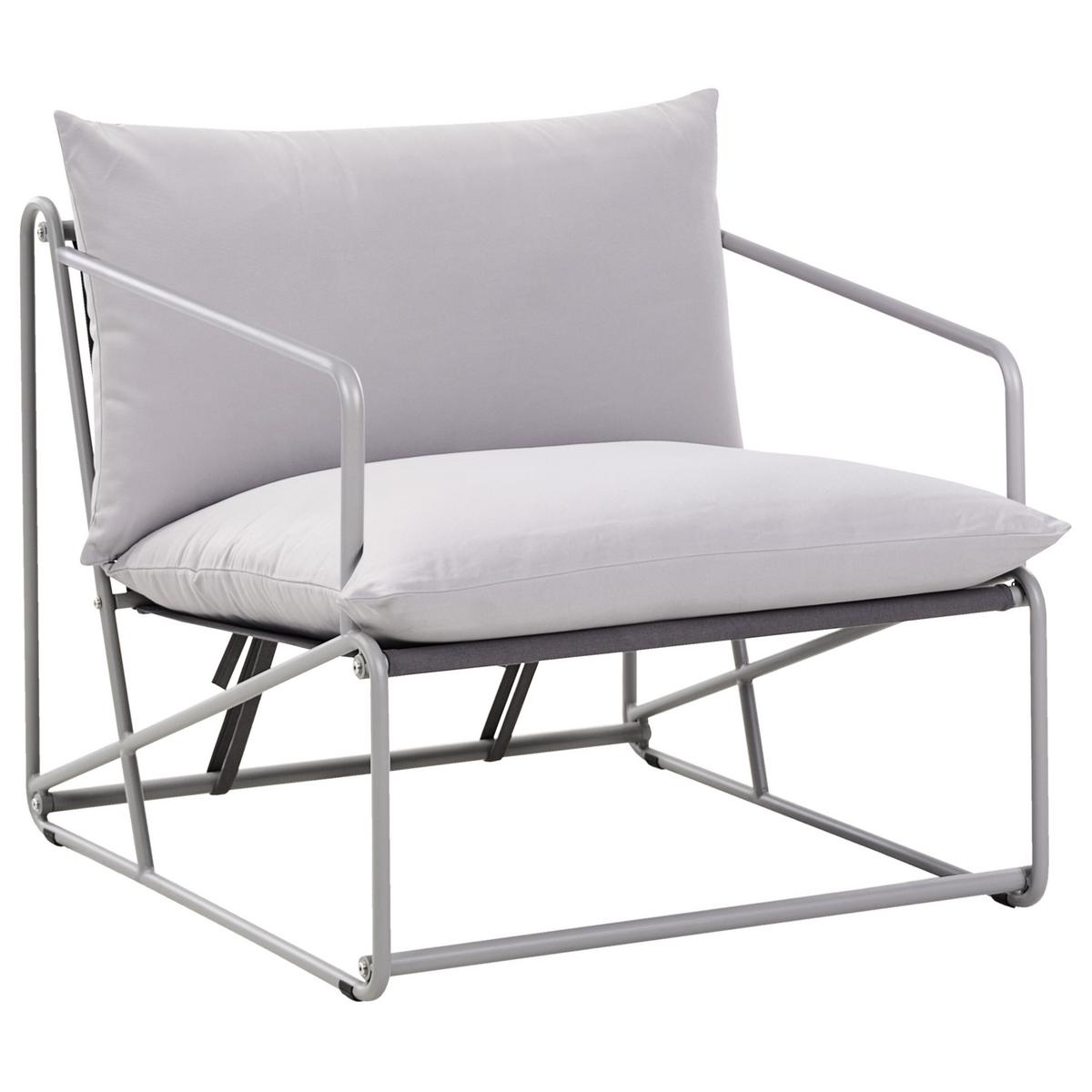 GARTENSTUHL Grau Ponte - Grau, Metall (80/88/94cm) - Beliani