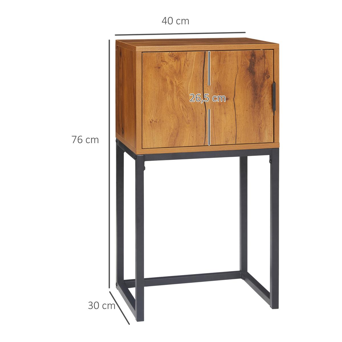 KONSOLENTISCH, Flurtisch mit Schrank, Sofatisch im Industriedesign für Eingang - Naturfarben, Holzwerkstoff (40/30/76cm) - HOMCOM