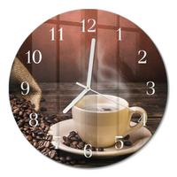 WANDUHR aus Glas Ø30 cm - Kaffee - Braun, Glas (30/30/0.4cm) - TULUP