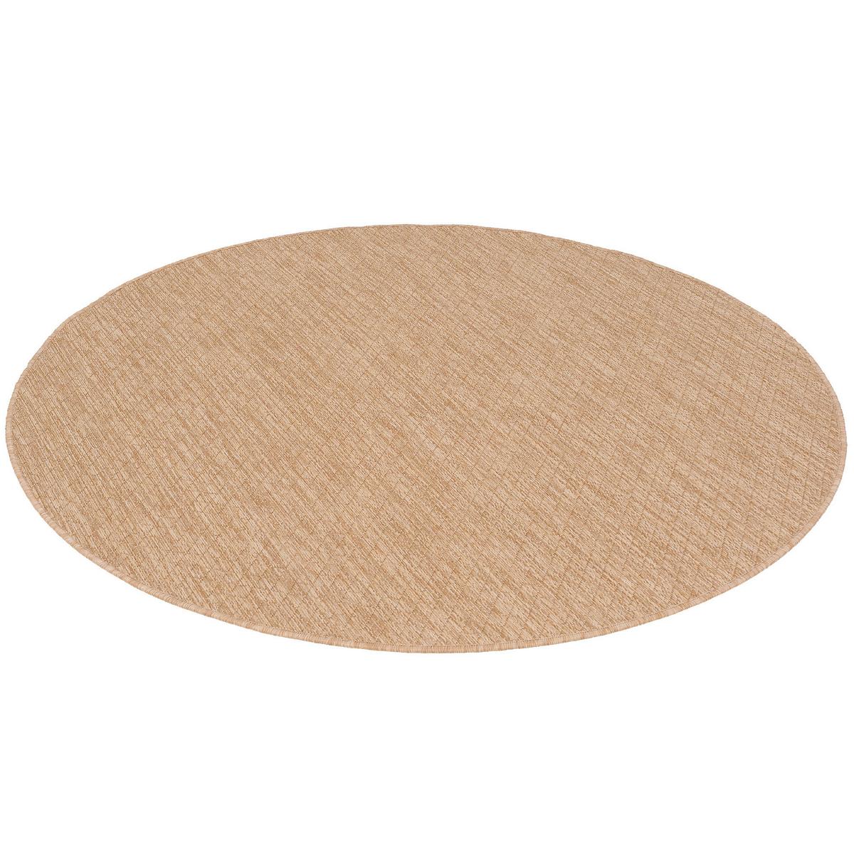 IN- & OUTDOOR FLACHGEWEBE TEPPICH PORTO RUND - Beige, Textil (100/100cm) - Snapstyle