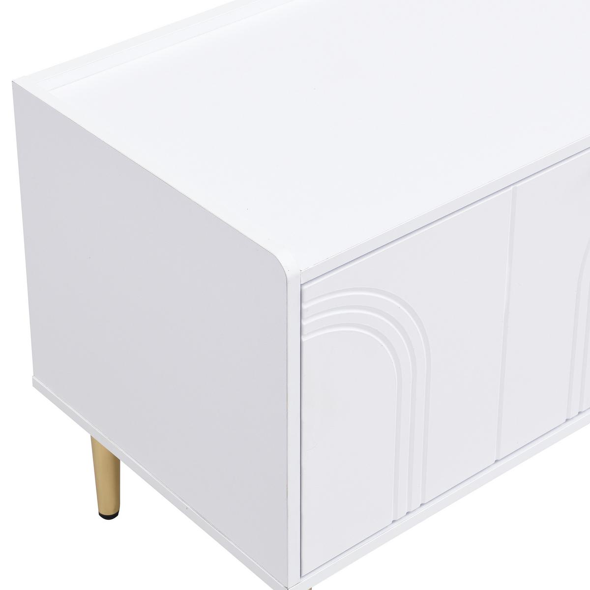TV-LOWBOARD 170 cm in Weiß & Gold Design - Braun, Holzwerkstoff (170/48/35cm) - Urban Meuble