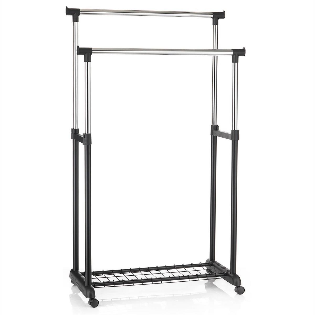 GARDEROBENWAGEN GROSSO schwarz - Schwarz, Metall (83/164/44cm) - IDIMEX