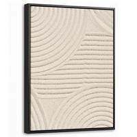 LEINWAND Bilder mit Rahmen - Muster - Abstrakt - Weiß - 30x40 - Beige, Textil (30/40cm) - MuchoWow