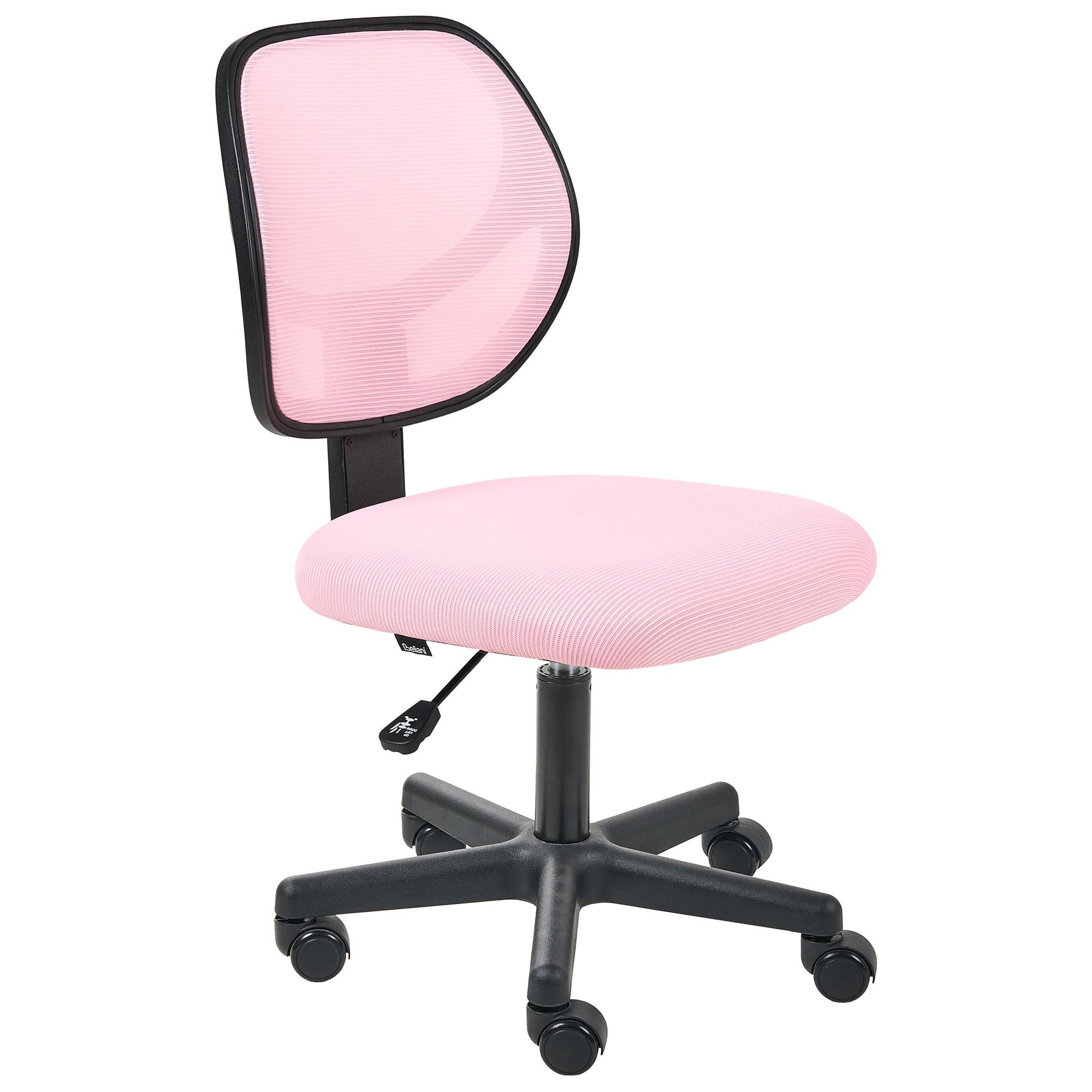 BÜROSTUHL Pastellrosa Joyful - Pink/Schwarz, Textil (52/86/52cm) - Beliani