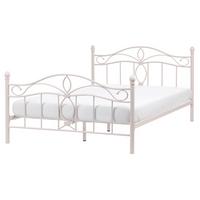 BETT mit Lattenrost 160/200 Stahl Hellbeige Antlia - Beige, Metall (160/200cm) - Beliani