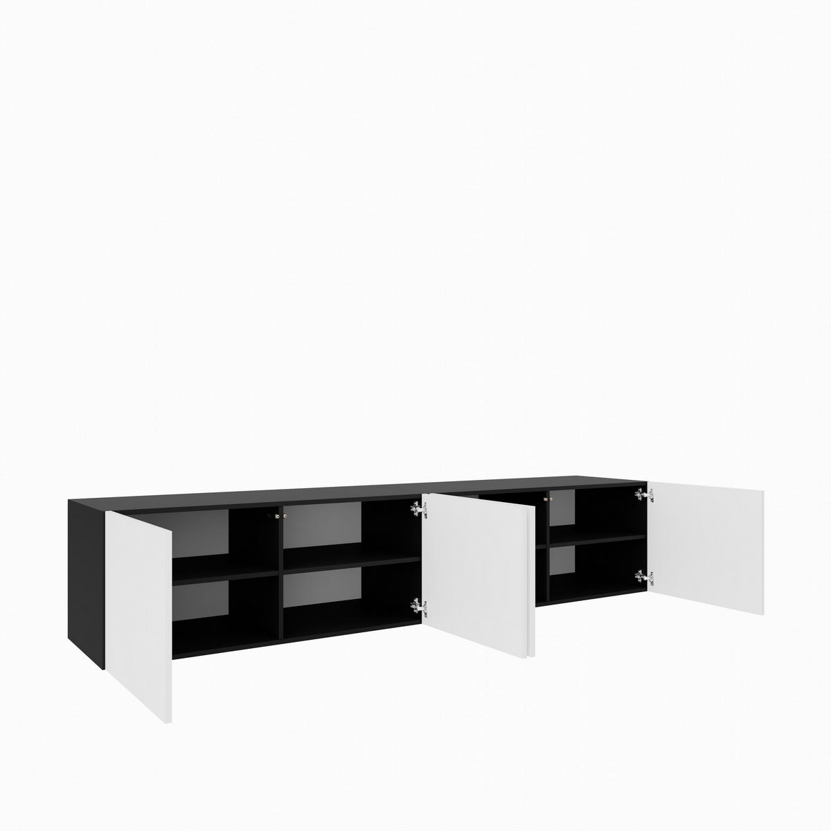 LOWBOARD MIVO 200/41/40 cm, Hängender TV-Schrank Anthrazit / Weiß - Anthrazit/Weiß, Holzwerkstoff (200/41/40cm) - MASSENO