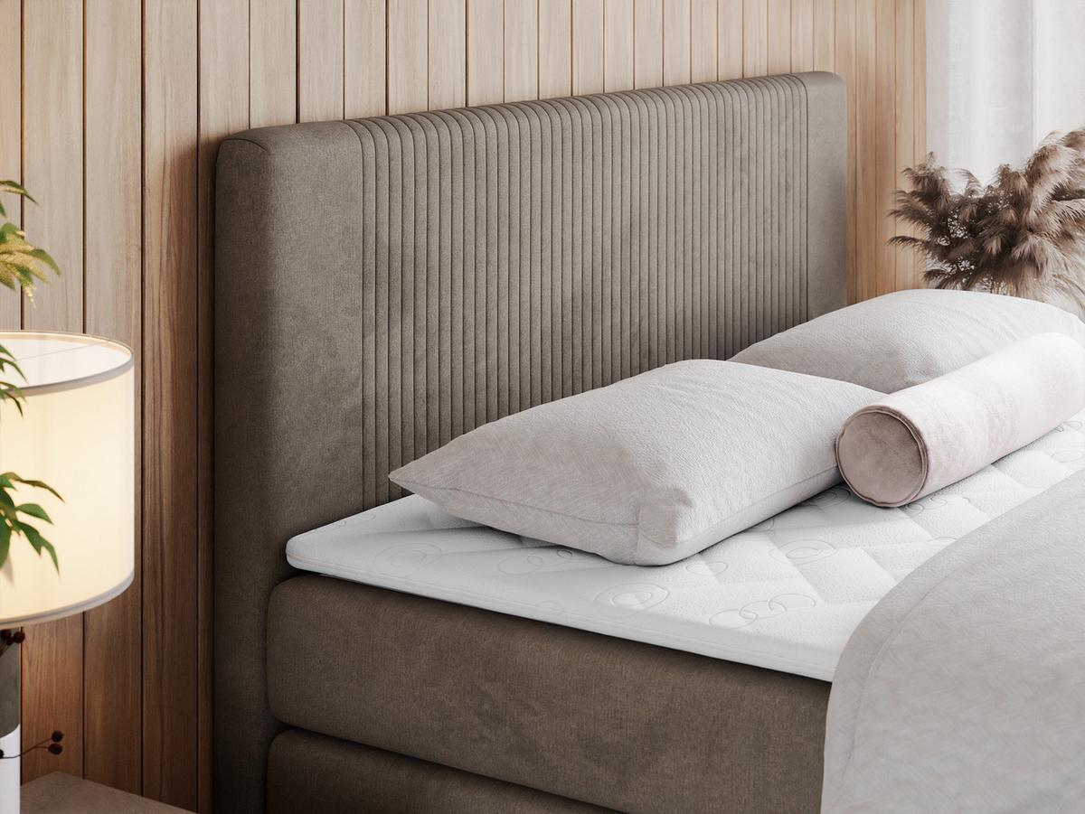 BOXSPRINGBETT KING DOREN 200/200 Braun Velvet - H3 - Braun, Holz/Textil (200/200cm) - MKS
