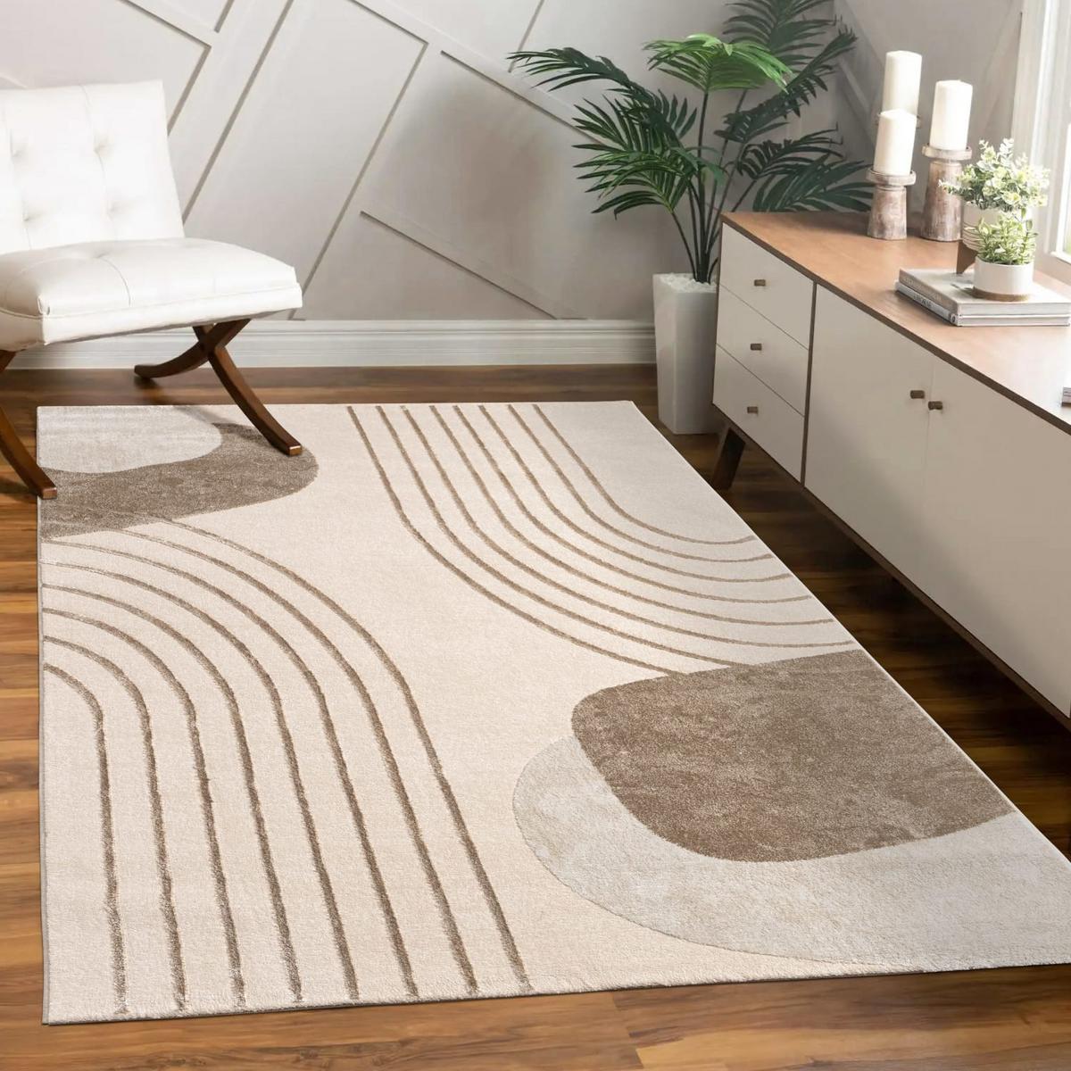 KURZFLORTEPPICH, abstrakt, aus Polypropylen, Florhöhe 11 mm, Beige, 80 x 150 cm - Beige, Textil (150/80cm) - KADIMA DESIGN
