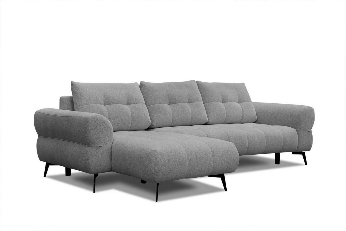 ECKSOFA SALVINI 4-Sitzer, grau - Schwarz/Grau, Holzwerkstoff/Textil (158/292cm) - Wozimo