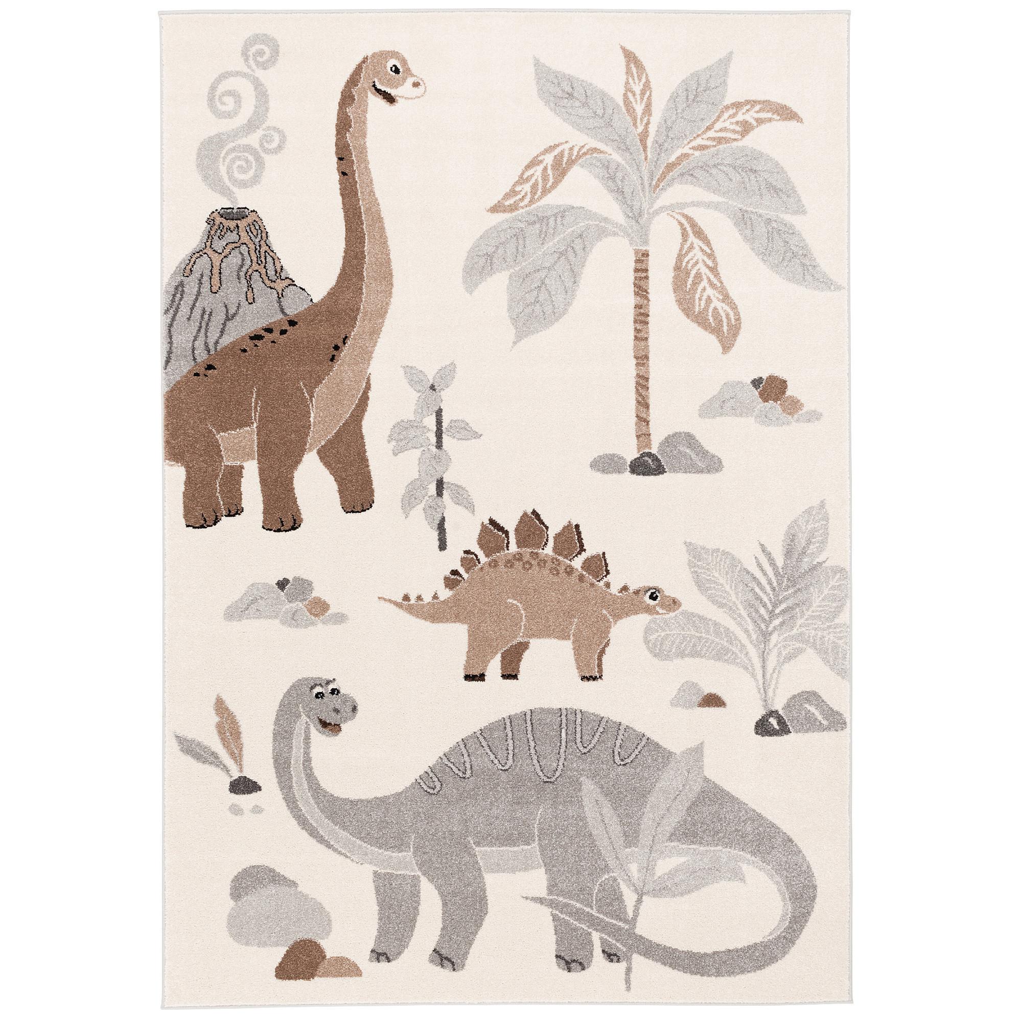 KINDER TEPPICH SOFTSTAR KIDS DINOWELT - Grau, Textil (140/200cm) - Pergamon
