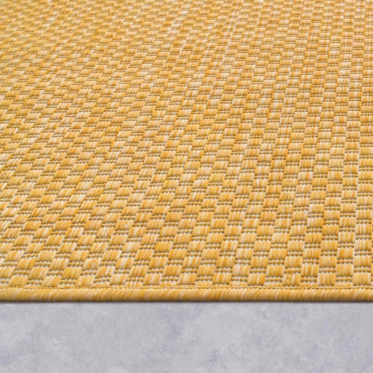 FLACHWEBTEPPICH, einfarbig, aus Polypropylen, Gelb, 160 x 220 cm - Gelb, Textil (220/160cm) - KADIMA DESIGN