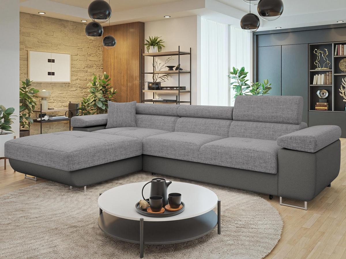ECKSOFA Torezio Mini, Seite: Links - Alufarben, Holz/Textil (280/170cm) - MIRJAN24