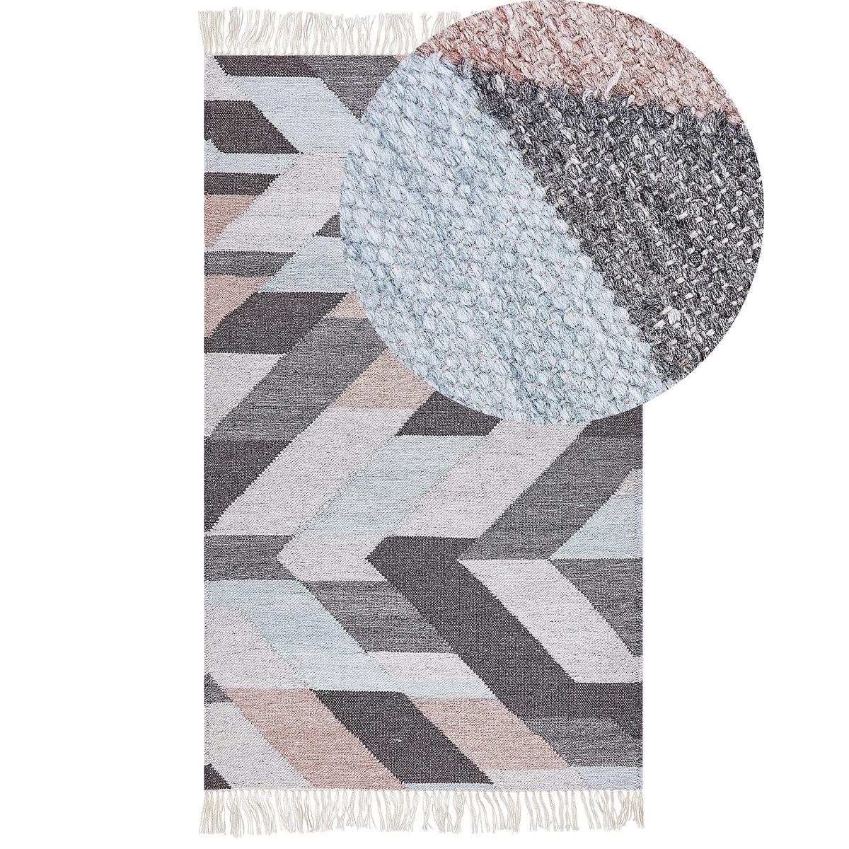 TEPPICH geflochten Nakkas 150/80 cm - Multicolor, Naturmaterialien (80/150cm) - Beliani
