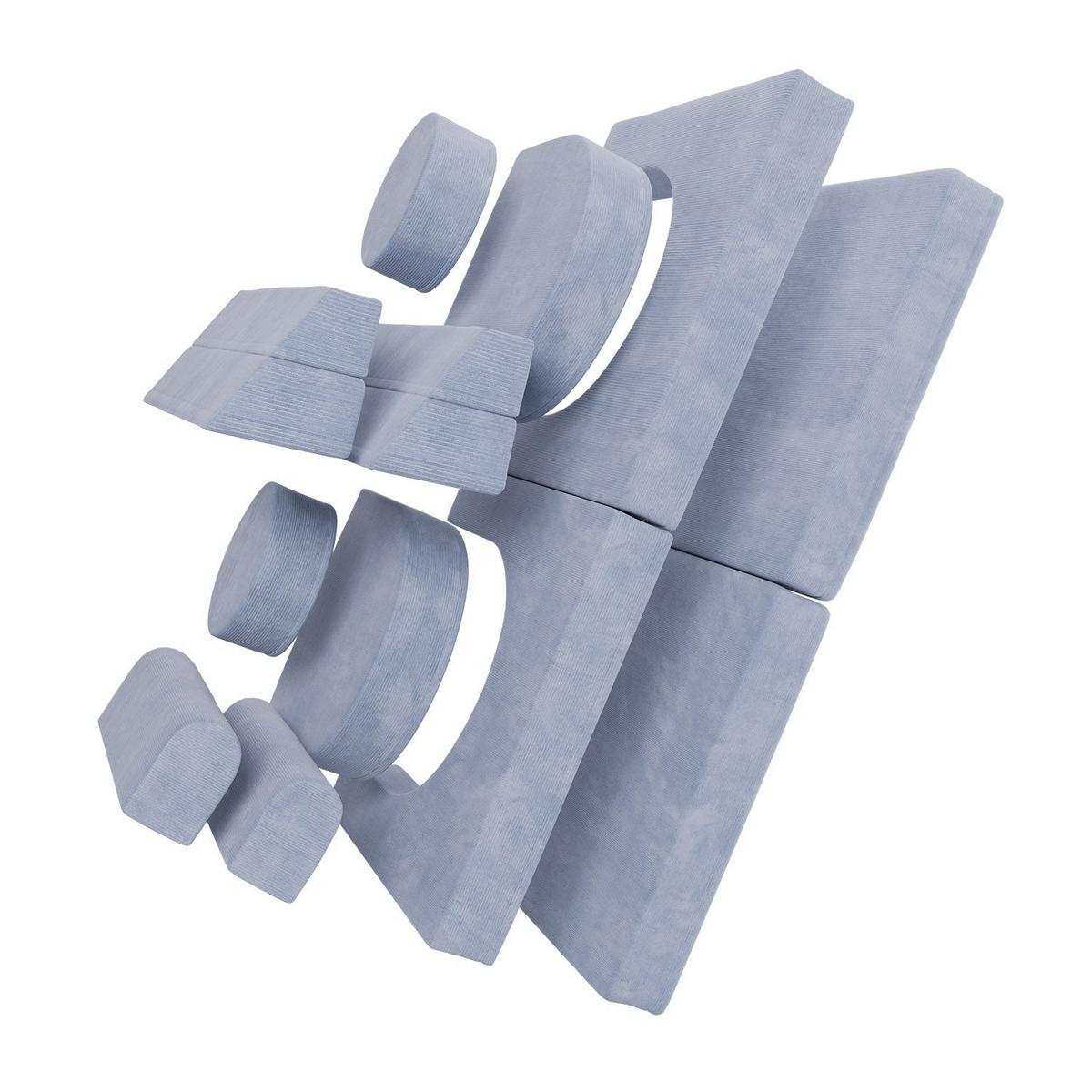KINDERSOFA Kayo cord hellblau - Blau, Textil (150/50/75cm) - Juskys