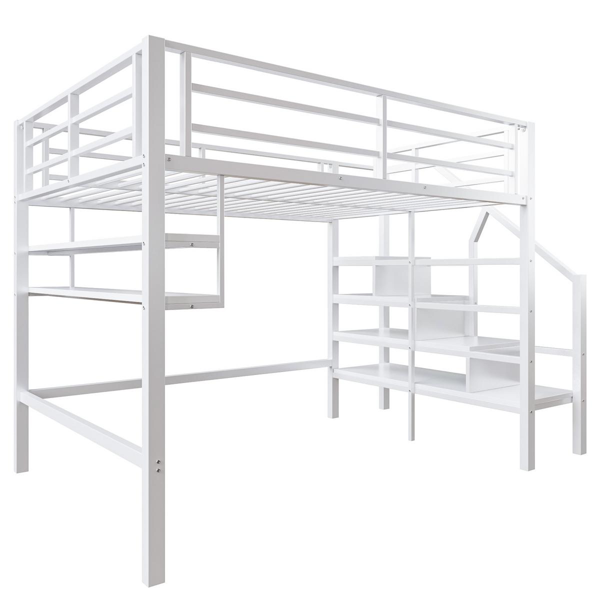 HOCHBETT Weiß 255/145/160 cm - Weiß, Metall - Urban Meuble