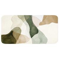 BADEMATTE Japandi - Abstrakt - Grün Badezimmerteppich 120x60 cm - Grün, Textil (120/60cm) - OnlyWow