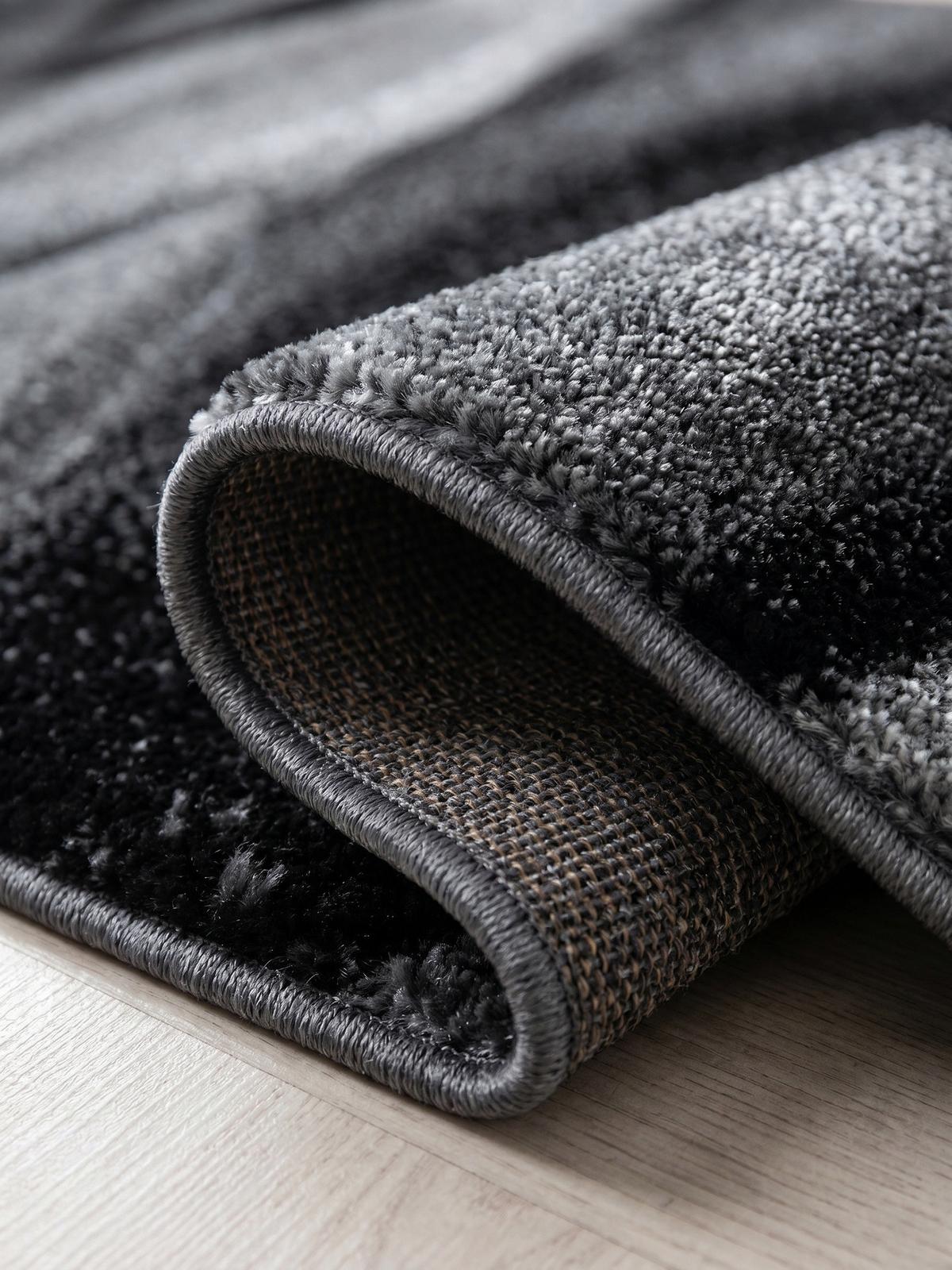 KURZFLORTEPPICH SOLDA, mit Farbverlauf, Schwarz, 80 x 150 cm - Schwarz, Textil (80/150cm) - KADIMA DESIGN