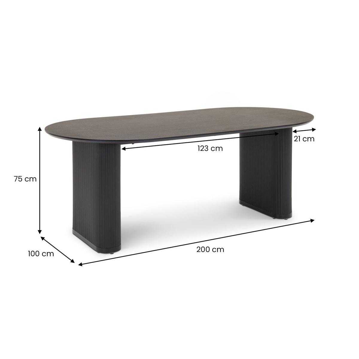 ESSGRUPPE DONOVAN SERENA 7er Set schwarz - Schwarz, Metall - IDIMEX