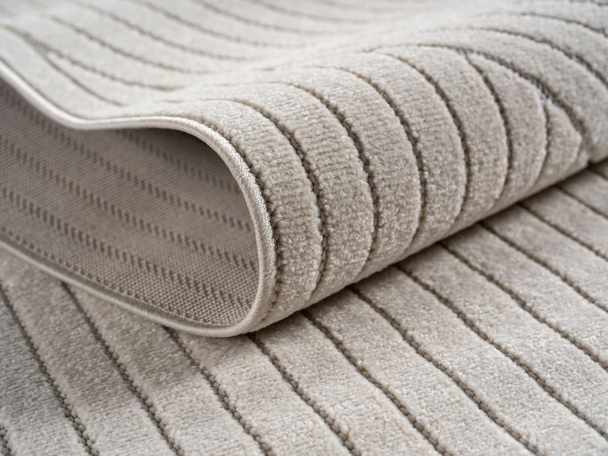 TEPPICH Outdoor ENGADIN in Creme, im Skandi-Stil mit 3D-Design, 120 x 170 cm - Beige, Textil (170/120cm) - KADIMA DESIGN