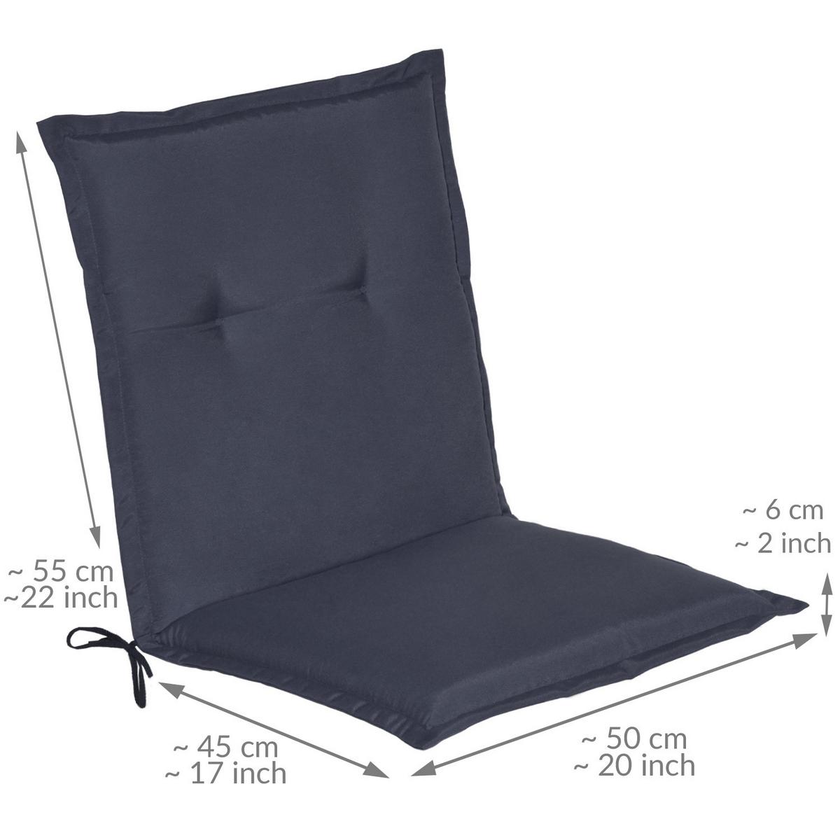NIEDERLEHNERAUFLAGE Loft NL 100/50/6cm Dunkelblau 6tlg - Dunkelblau, Textil (50/6/100cm) - Beautissu 