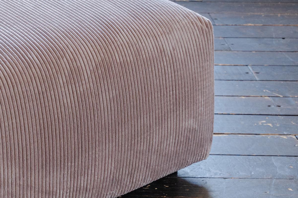 HOCKER MIA Taupe Cord - Taupe/Schwarz, Kunststoff/Textil (117/47/84cm) - KAWOLA
