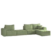 ECKSOFA Sande Xl In Alpine - Hellgrün, Holzwerkstoff/Textil (372/192cm) - Fun Möbel