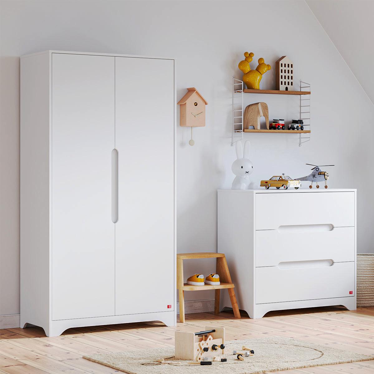 BABYZIMMER 2-teilig Ova Weiß - Weiß, Holzwerkstoff (88.5/89.5/52cm) - Petits-meubles