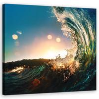 WANDBILD landschaften orange - Blau, Textil (50/50cm) - Feeby