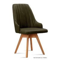 ESSZIMMERSTUHL drehbar (2er-Set) Dotti 52x91x60 Eiche geölt/Khaki - Dunkelgrün/Eichefarben, Kunststoff (60/91/52cm) - 58aufmkessel