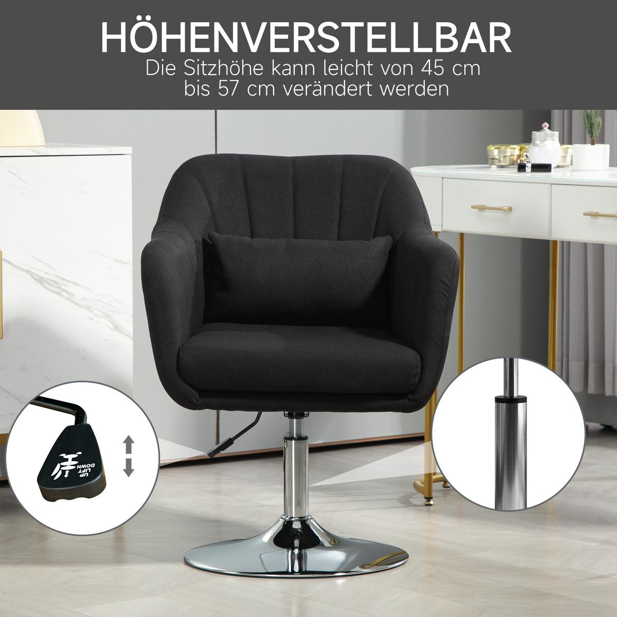 SESSEL Polyester Schwarz - Schwarz, Textil (60/91/60cm) - HOMCOM