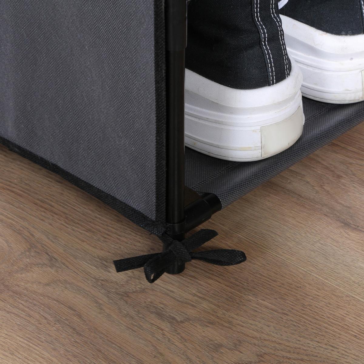 ECK-SCHUHSCHRANK - H107 cm - Grau, Textil (30/107/30cm) - Calicosy