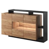 SIDEBOARD ALBINA 155/94/44 cm mit 3 Türen Orange - Anthrazit/Orange, Holzwerkstoff (155/94/44cm) - MASSENO